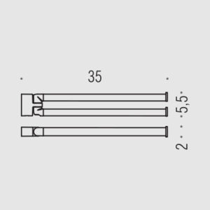 Porta salviette laterale doppio Cosmic serie Kubic dual